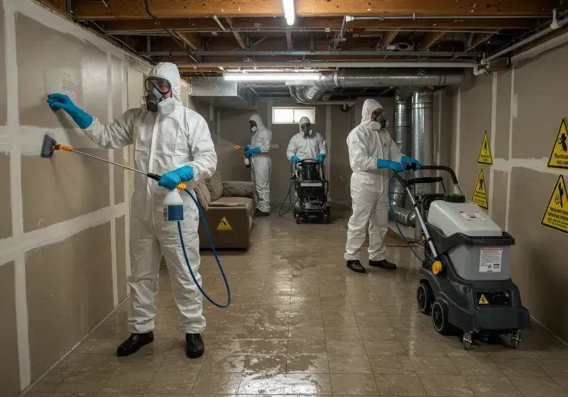 Basement Moisture Removal and Structural Drying process in Hackberry, TX